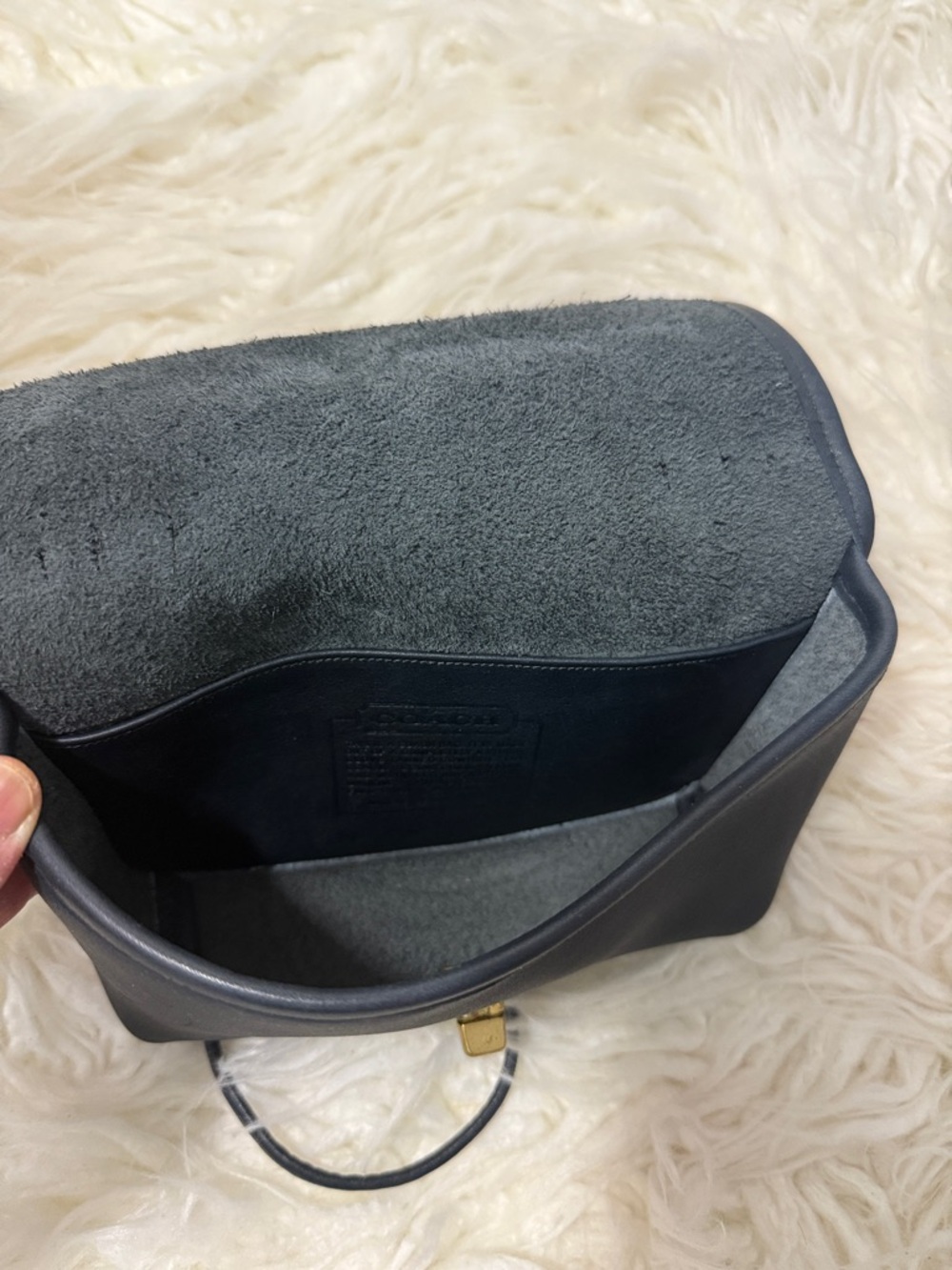 Coach 9924 Casino Navy Blue  Leather Top-Handle Crossbody Bag small - Picture 6 of 10